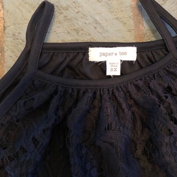NWT - Paper + Tee Black Lace Sleeveless Top - Picture 4 of 4